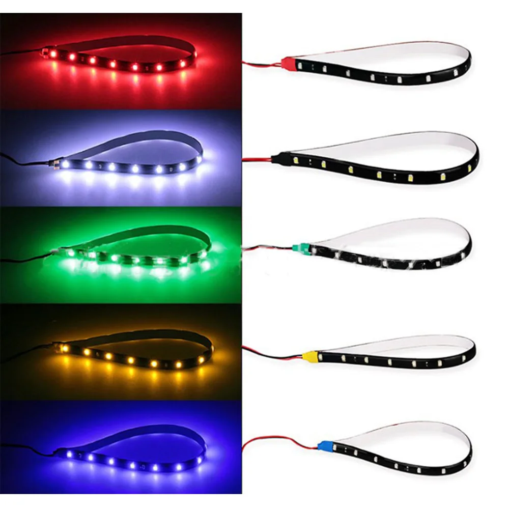 60CM LED Strip Lights 5050 SMD 30 LED Car Strip Holiday Light Flexible Decorative Lamp Tape DRL Lamps Car Styling 12V