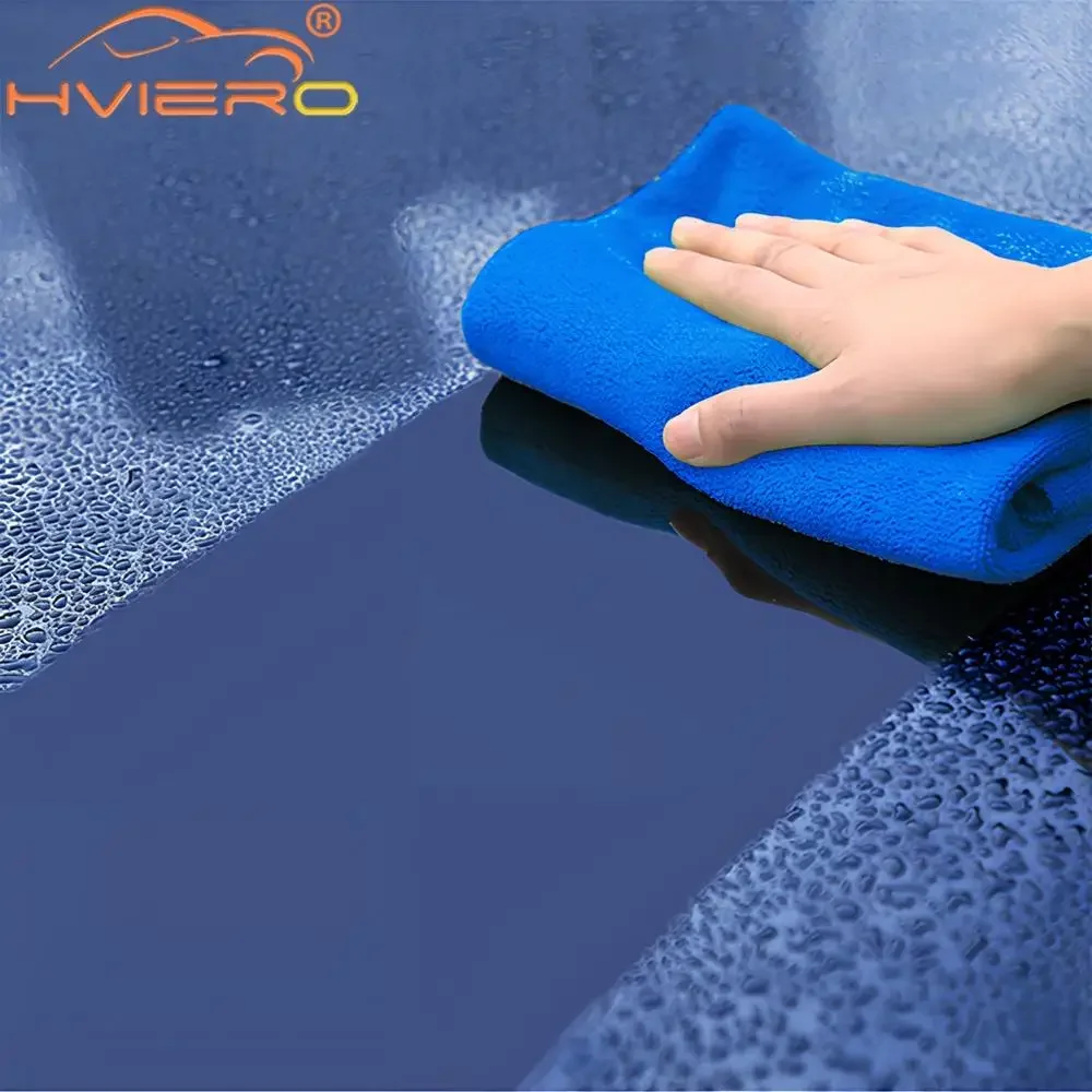Small Square Auto Wash Towel Microfiber Wiping Cloth Car Motorcycle Details Cleaning Care Absorbent Washing Beauty Supplies Blue