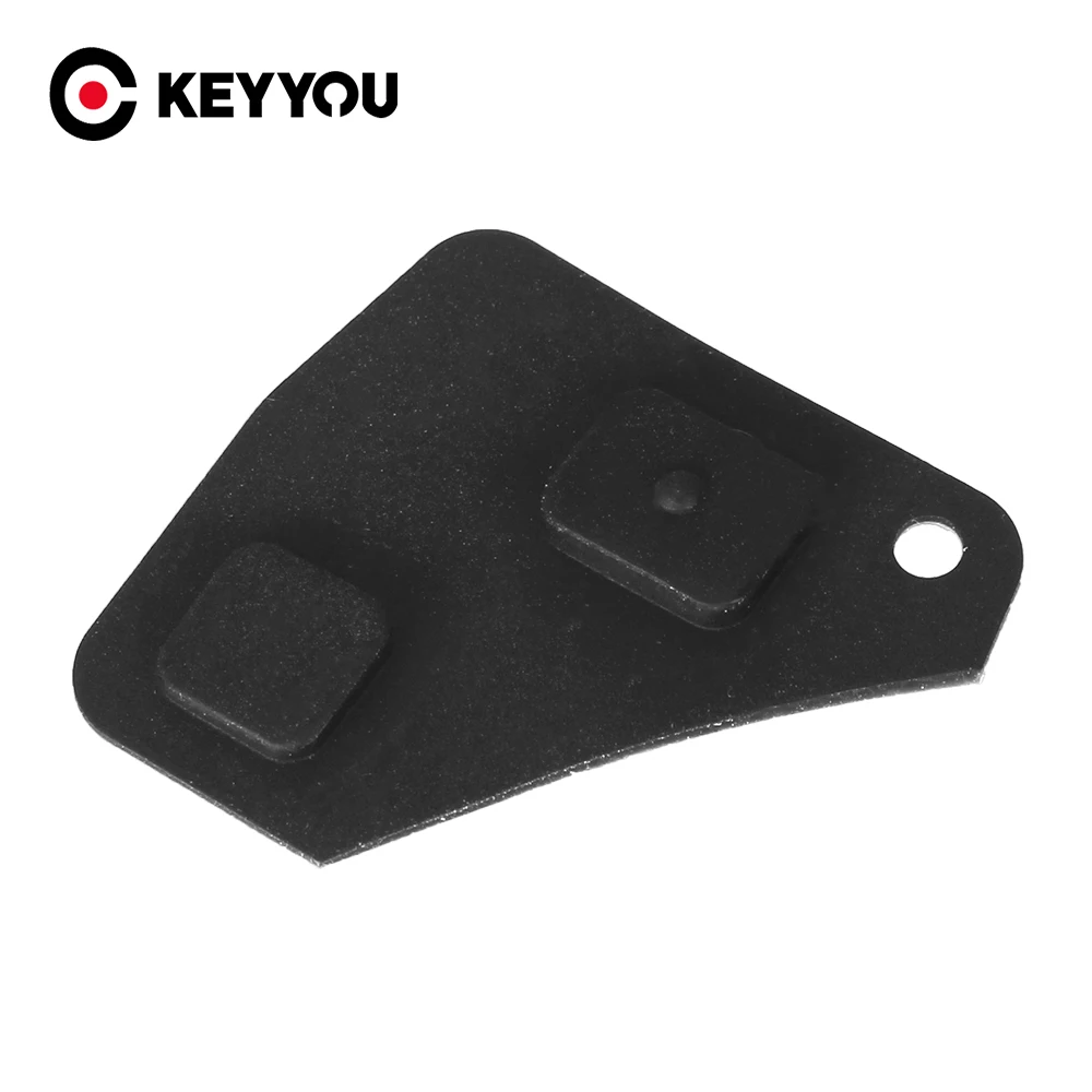 KEYYOU Replacement 2 Button Remote Key Fob Repair Kit Switch Rubber Pad For Toyota RAV4 Corolla Camry Prado Black
