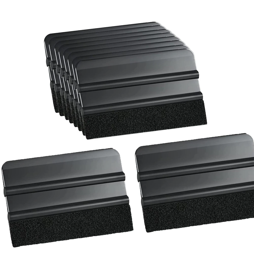 TOFAR 10pcs Felt Edge Squeegee for Car Vinyl Wrap Window Tinting Film Tools Sticker Decal Applicator 4 Inch Tint Scraper Spatula