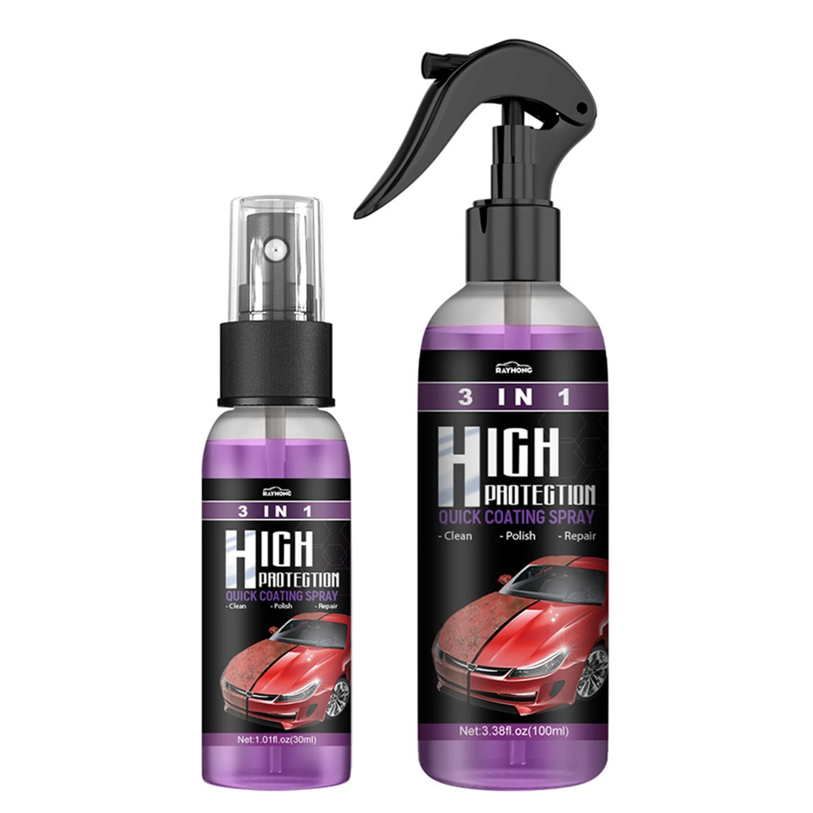 3 IN 1 Car Quick Coating Spray Products Cleaning Shield High Protection 3 in 1 Car Coating Exterior Restorer Ceramic Spray Tool