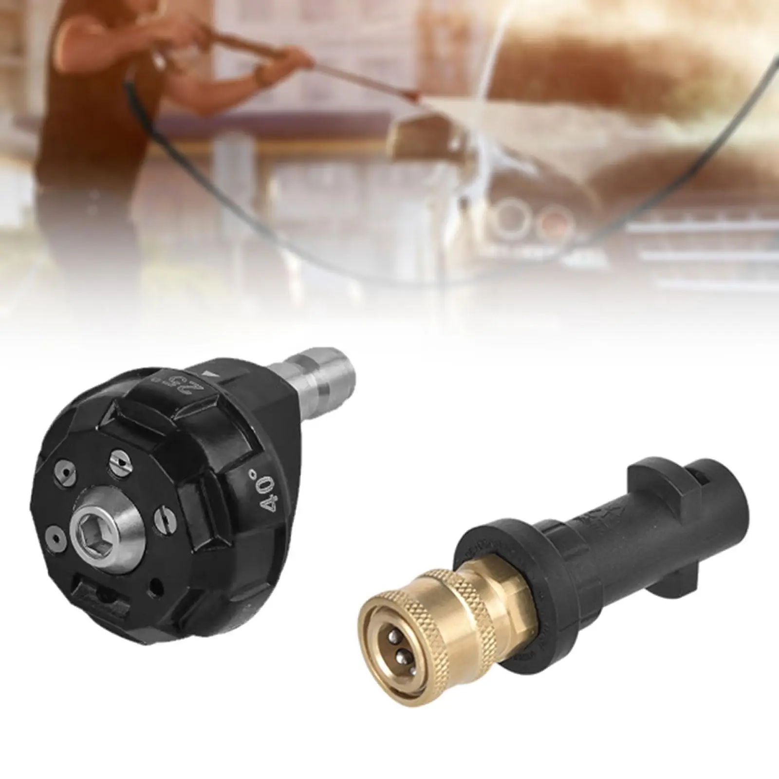 Pressure Washer Coupler and 6 in 1 Nozzle 1/4 inch Quick Connect Replacement Pressure Washer Accessories Metal Adapter Fittings