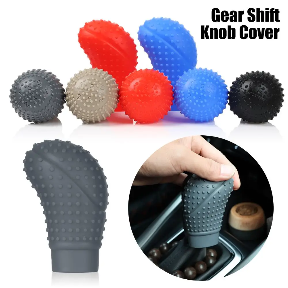 Muilti Color Universal Silicone Car Gear Shift Knob Cover Soft Non Slip Gearshift Head Handball Lever Covers Auto Handbrake Case
