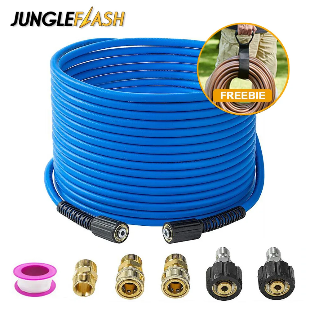 Car Accessories 50FT Ultra Flexible Pressure Washer Hose 9000PSI Car Wash Water Cleaning 1/4” Power Washer Hose for M22-14&15mm