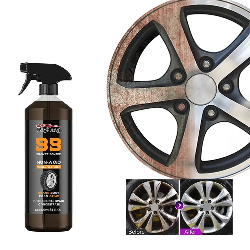 120ML Car Wheel Cleaning Agent Multi Purpose Rust Remover Spray Metal Surface Paint Car Care Maintenance Tool