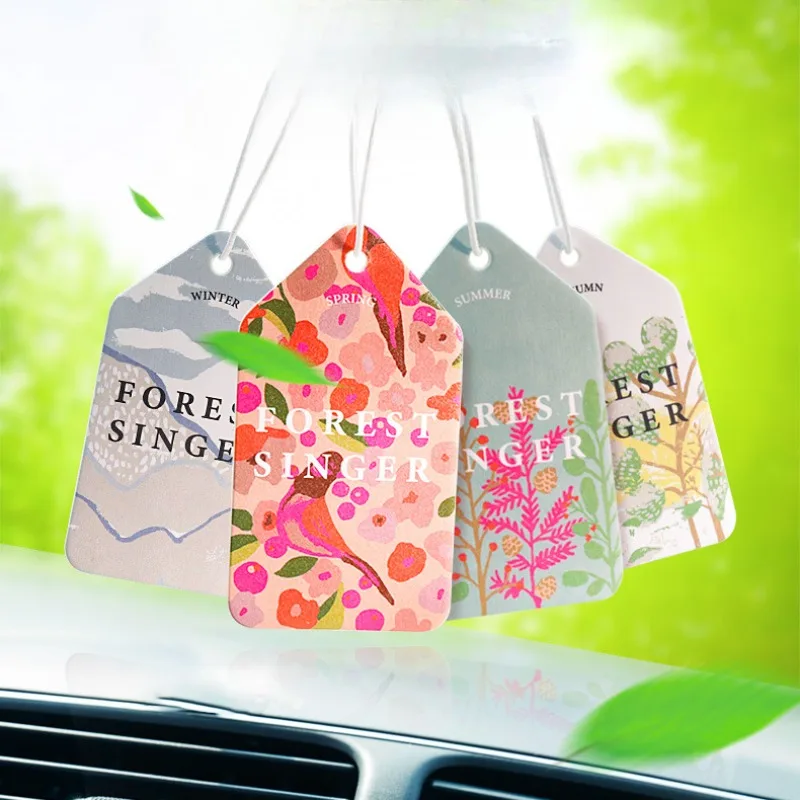 3/4PCS Car Air Freshener Four Seasons Car Perfume Long-lasting Aromatherapy Fragrance Piece Pendant Car Interior Accessories