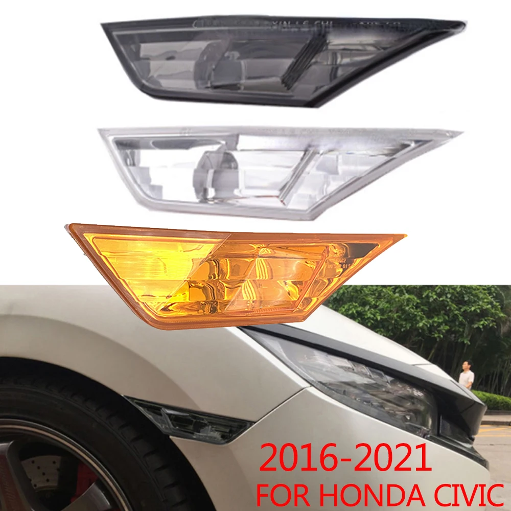 Left Right OEM JDM Clear Side Marker Lamp Lens For 2016-up 10th Gen Honda Civic Sedan/Coupe/Hatchback Turn Signal Marker Light