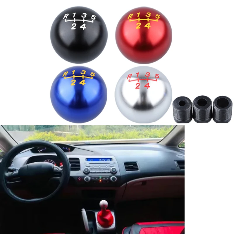 Aluminum Weighted Ball Shape Shift Knob 5 Speed Round Shift Knob M12x1.25 M10x1.5 M10x1.25 M8x1.25 Gear Shifter Head for Vehicle
