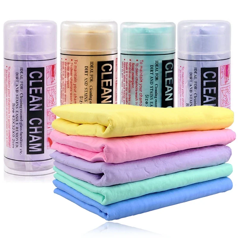 Colorful Super Absorbent Synthetic Deerskin Car Wash Towel Magical Care Suede Towels Cleaning Cloth Auto Washing Accessories 1Pc