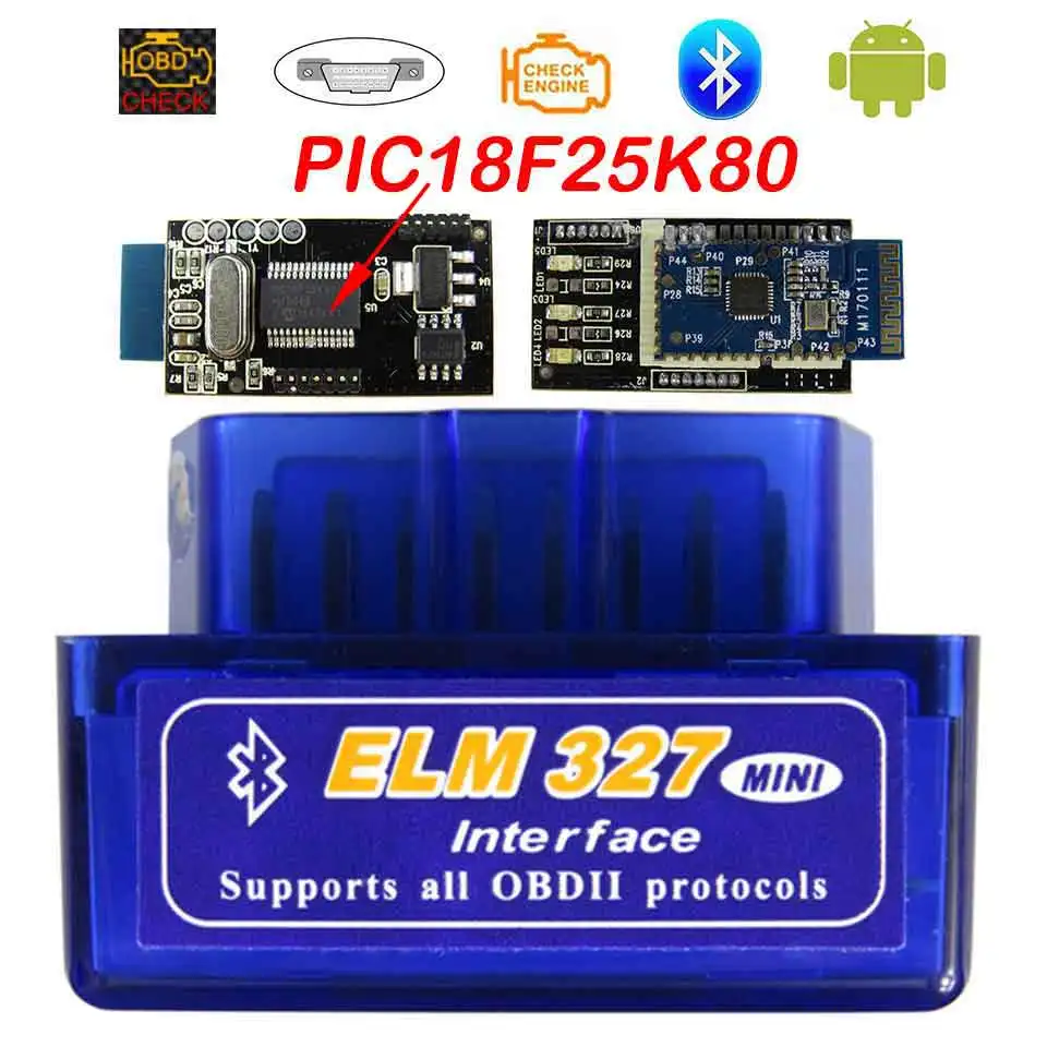 Super Mini Elm327 Bluetooth OBD2 V1.5 Elm 327 V 1.5 OBD 2 Auto Diagnostic Scanner For Car Elm-327 OBDII Code Diagnostic-Tools