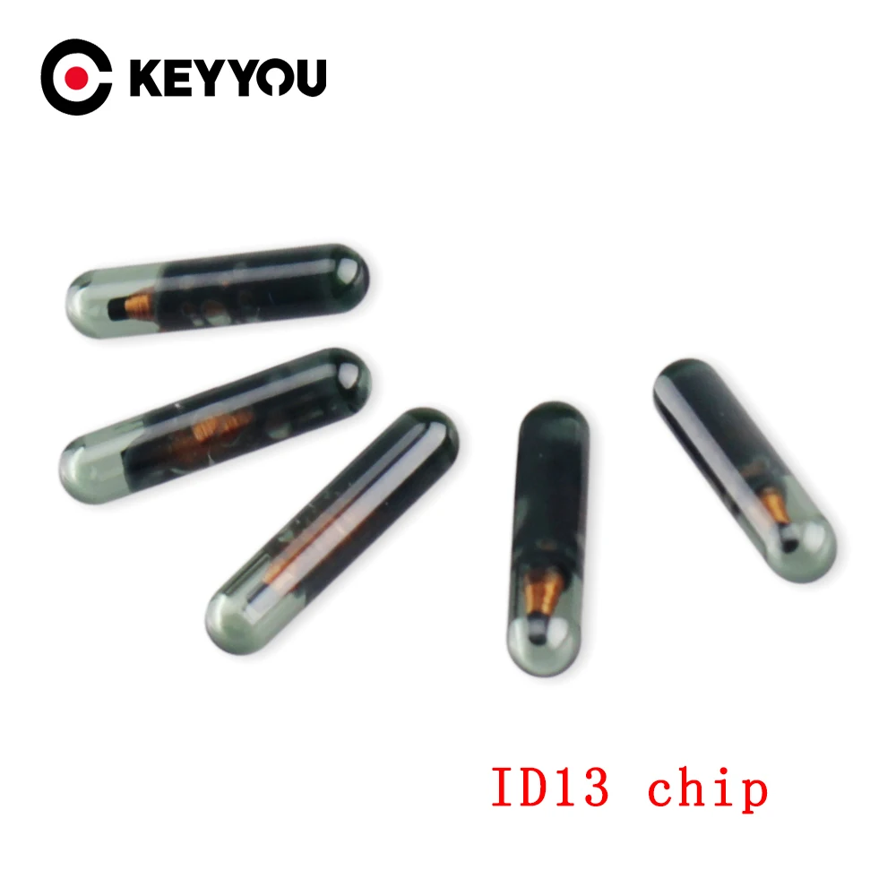 KEYYOU Car Key Chip Blank ID13 Chip Glass Transponder chip ID 13 Chip For Audi For Fiat For Acura For Honda For Chevrolet 1PCS
