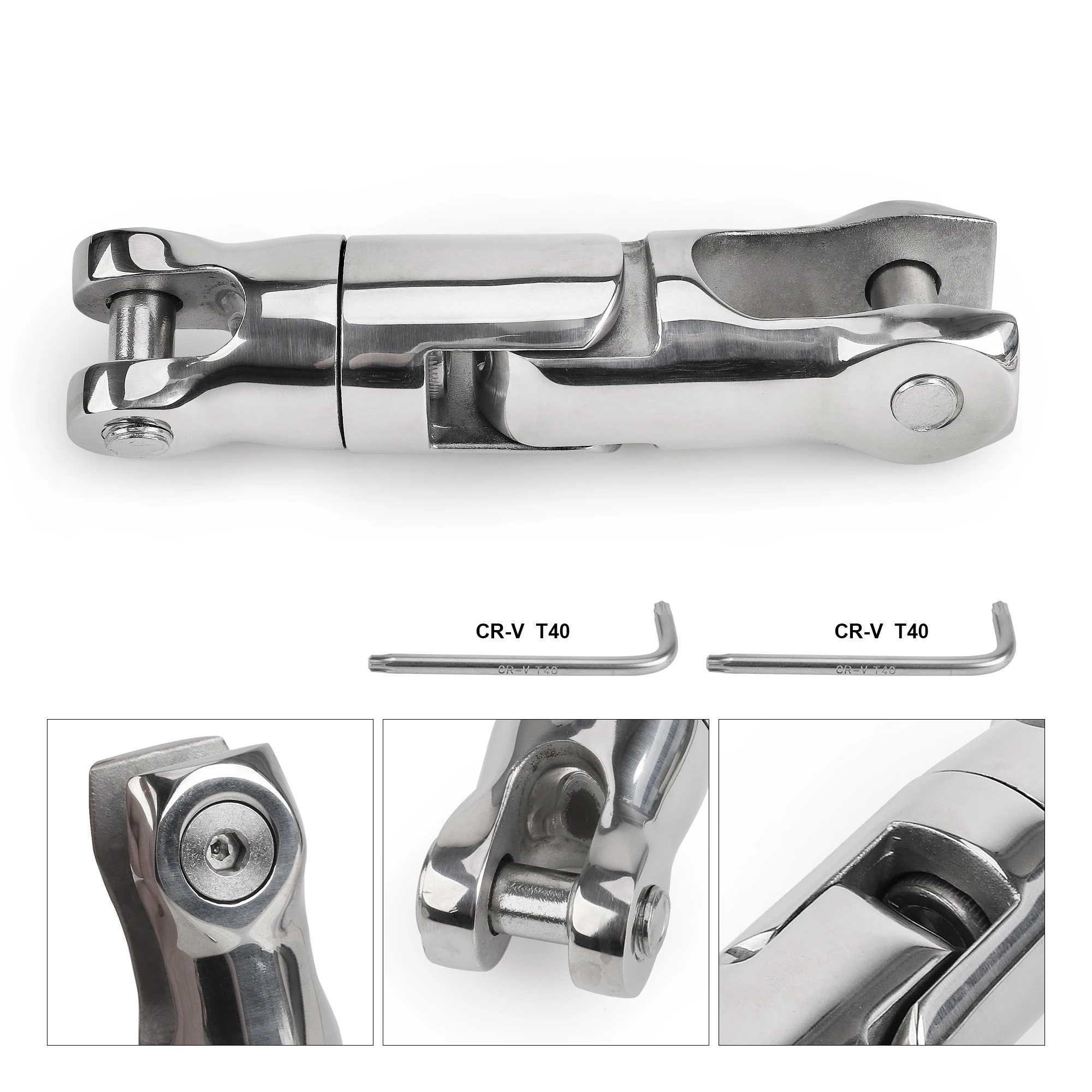 12-15cm Stainless Steel Marine Hardware Boat Anchor Double Swivel Connector Suit For Chain Pin Rowing Boats Accessories