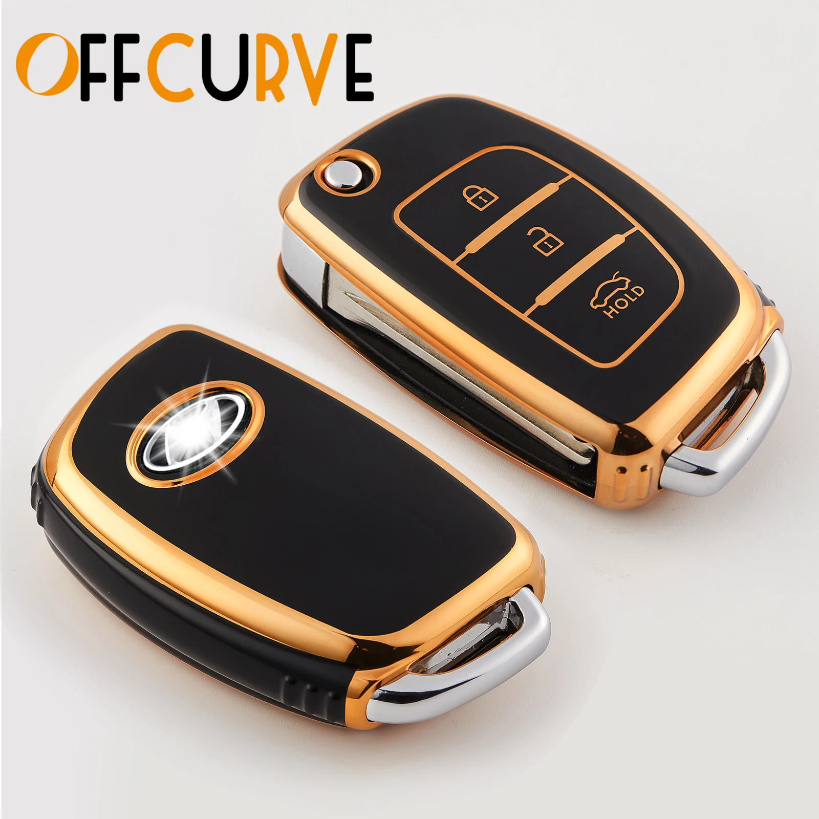 Flip Remote Car Key Shell Case For Hyundai Solaris ix35 ix45 ELANTRA Santa Fe HB20 Verna HY15/HY20/TOY40 Blade 3 Button keychain