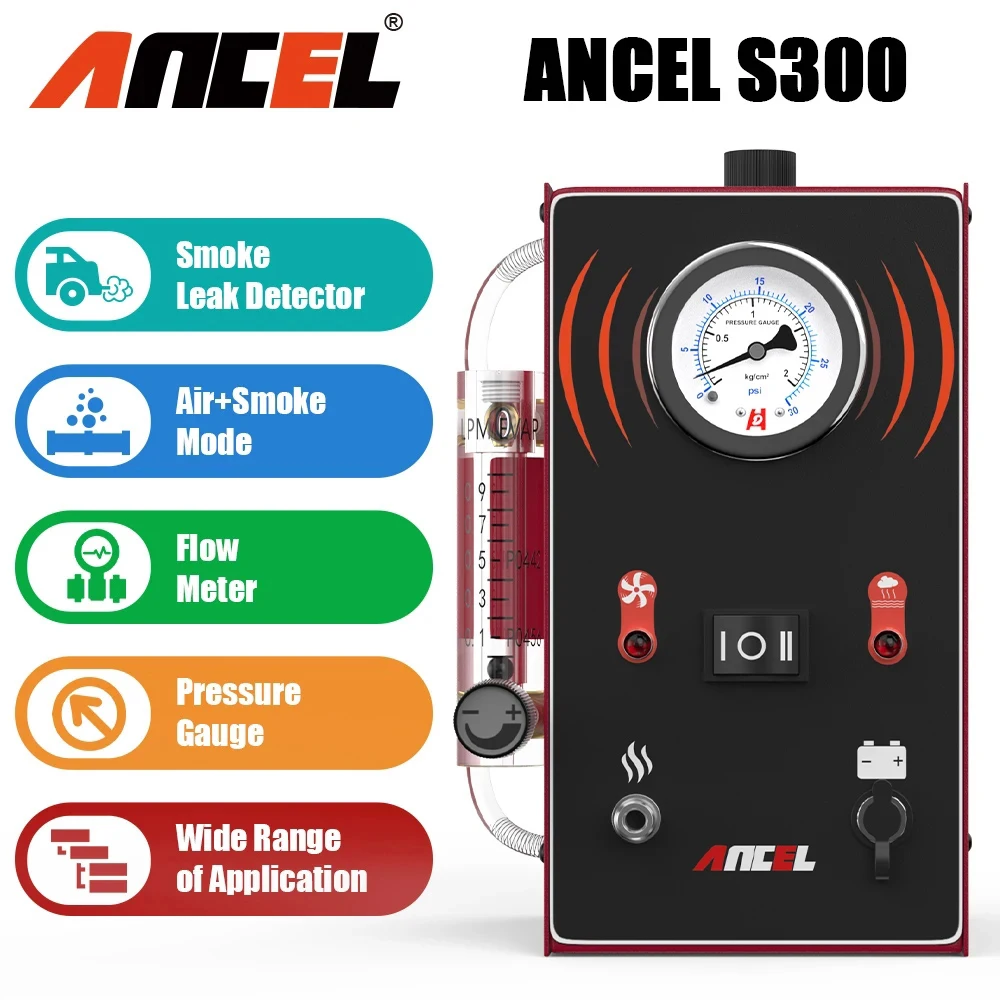 ANCEL S300 Car Evap Smoke Machine Oil Pipe Leaks Analyzer Tester Fuel Pipe Leakage Generator Auto EVAP System Diagnostic Tools