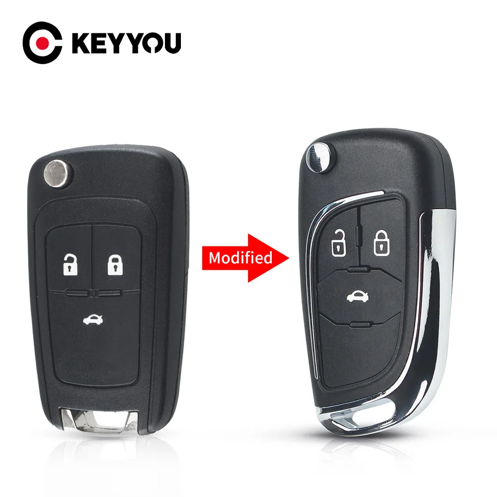 KEYYOU Modified Key For Chevrolet Cruze Epica Lova Camaro For Opel Vauxhall Insignia Astra Mokka For Buick Remote Car Key Shell