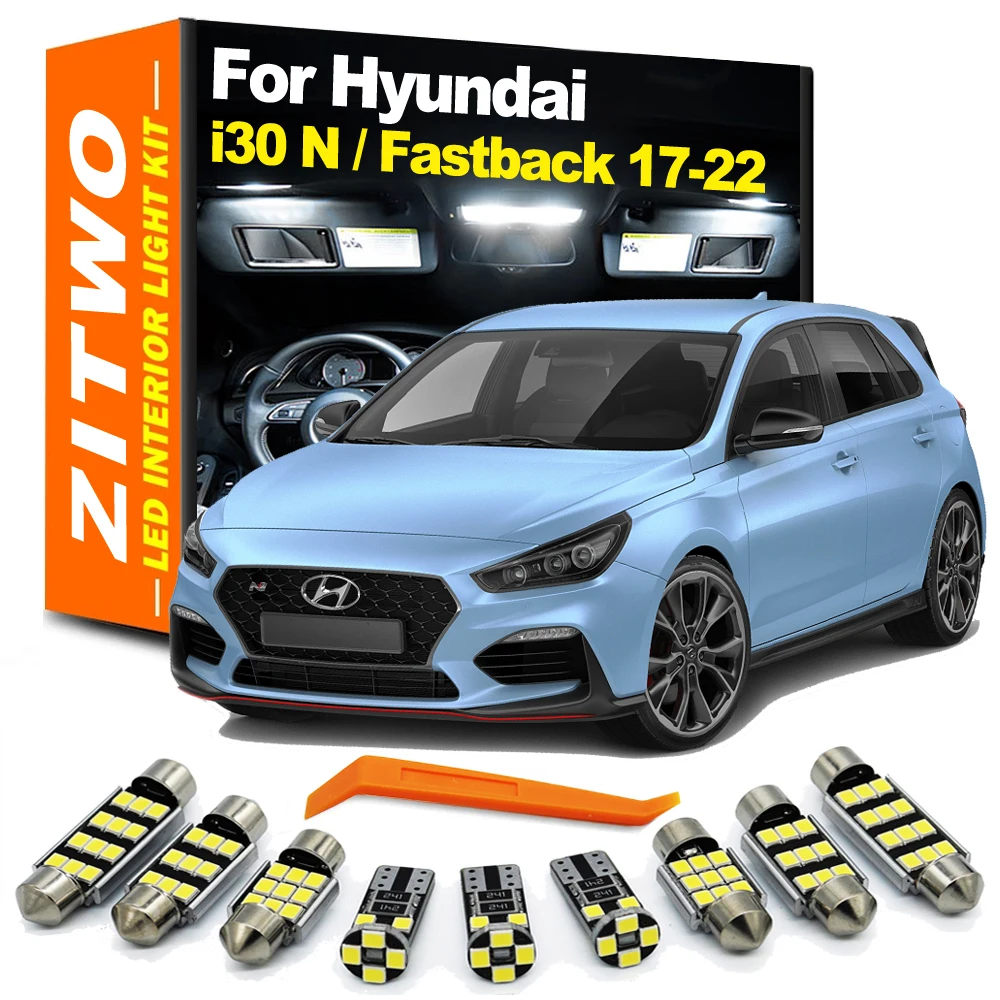 ZITWO 13Pcs LED Interior Dome Reading Light Bulb Kit For Hyundai i30 N i30N Fastback 2017 2018 2019 2020 2021 2022 Accessories