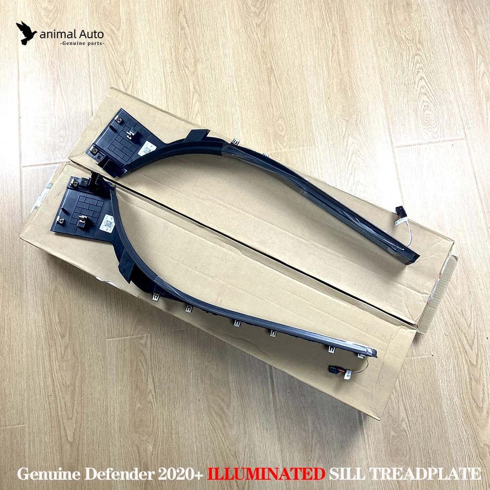 Genuine Defender 2020+ ILLUMINATED SILL TREADPLATE, EBONY Scuff Plate for Land Rover L663 (110/130)-left+right LR155923 LR155943
