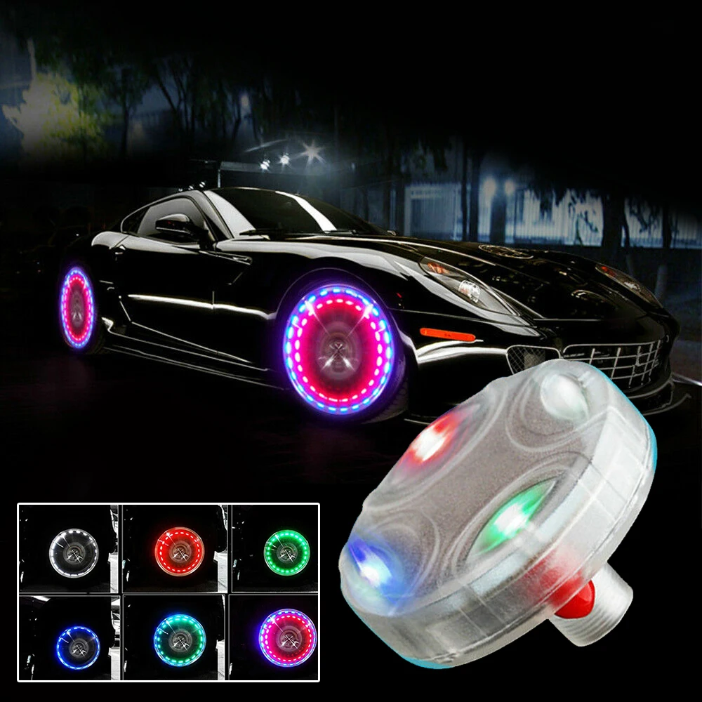 Solar 12 LED Valve Cap Lights 4 Modes Wheel Hub Light Flash Tire Decorative Lamp Car Auto Tyre Nozzle Cap Lights