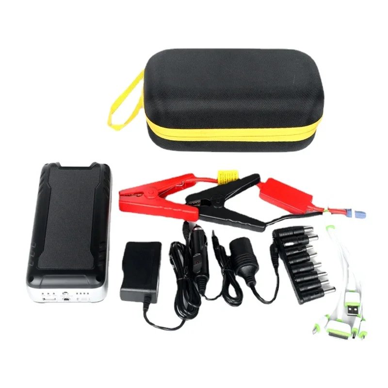 Portable 12v 24v Emergence Tool Kit Smart  Battery Jump Starter Pack with Air Compressor, High Power Bank Car Jump Start