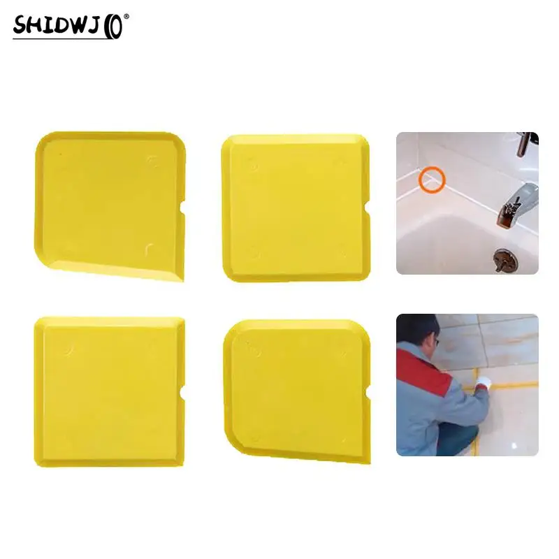 4pcs/set Caulking Tool Kit Silicone Joint Sealant Spreader Spatula Scraper Edge Repair Tools Floor Tile Edges Cleaner