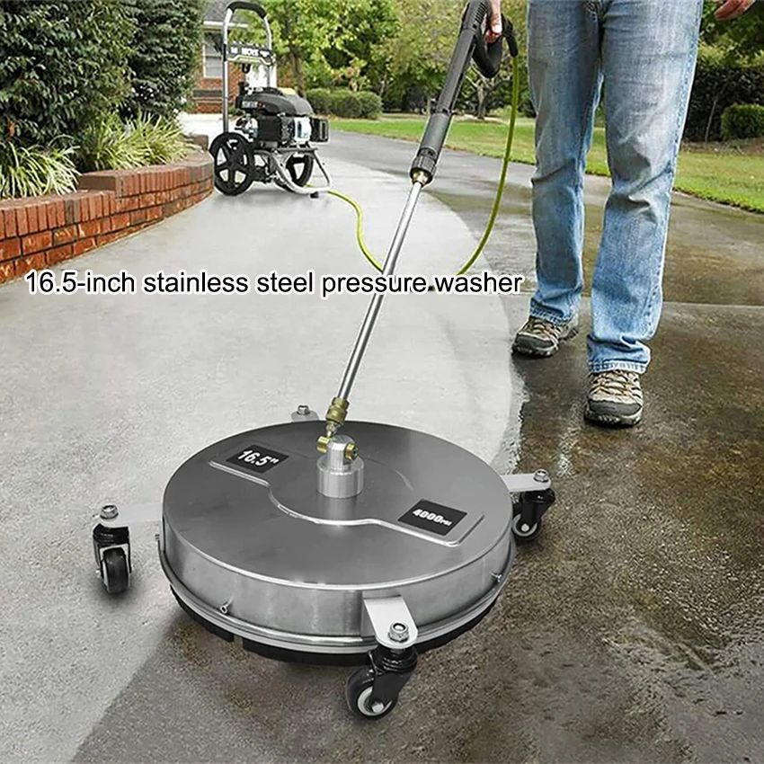 16.5inch Pressure Washer Surface Cleaner Stainless Steel Power Washer 4000PSI 1/4" Quick Connector Surface Cleaning Machine