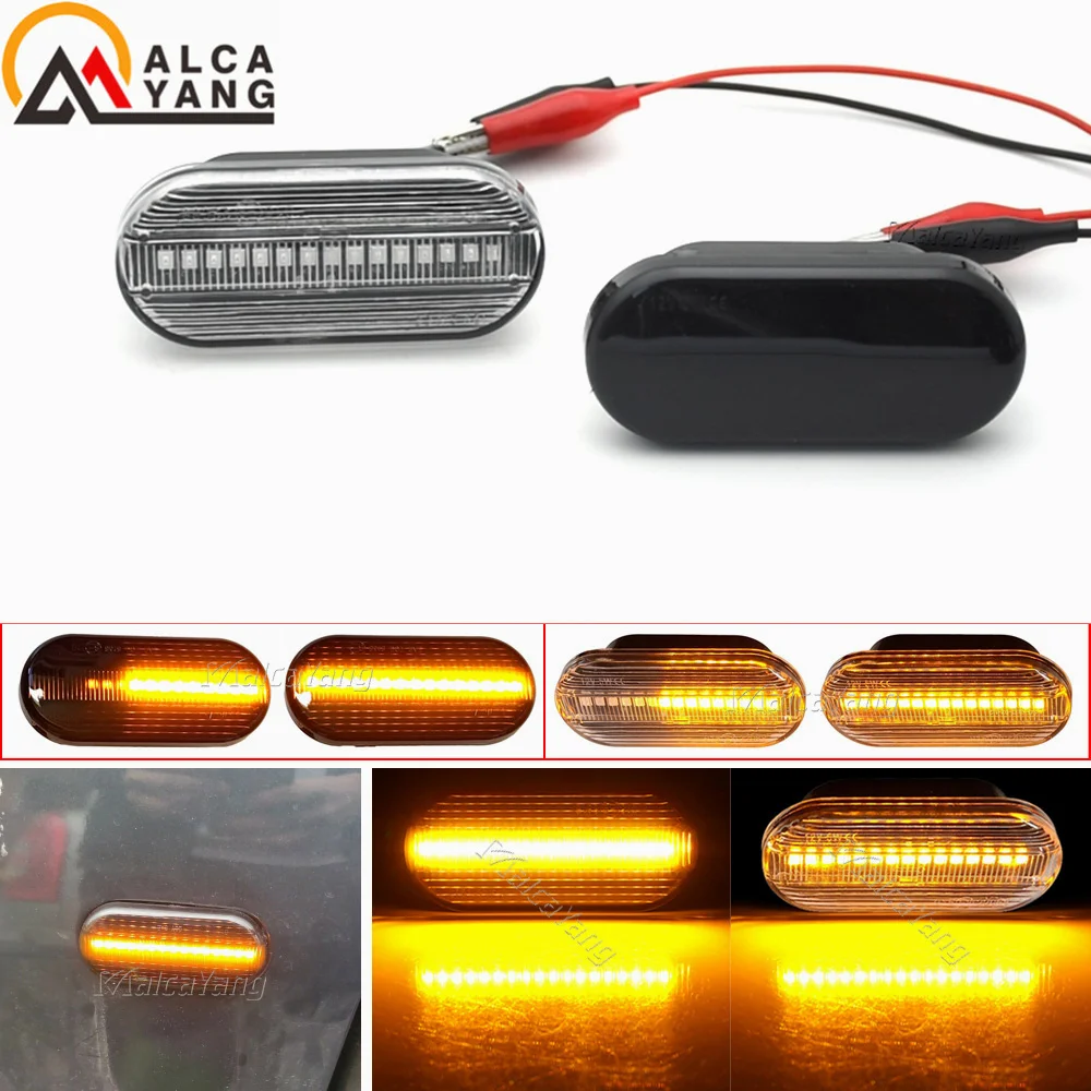 2Pc Dynamic LED Side Marker Signal Light Indicator Lamp For SEAT Altea Exeo Ibiza 6L Toledo Cordoba Alhambra Arosa Leon 1M Built