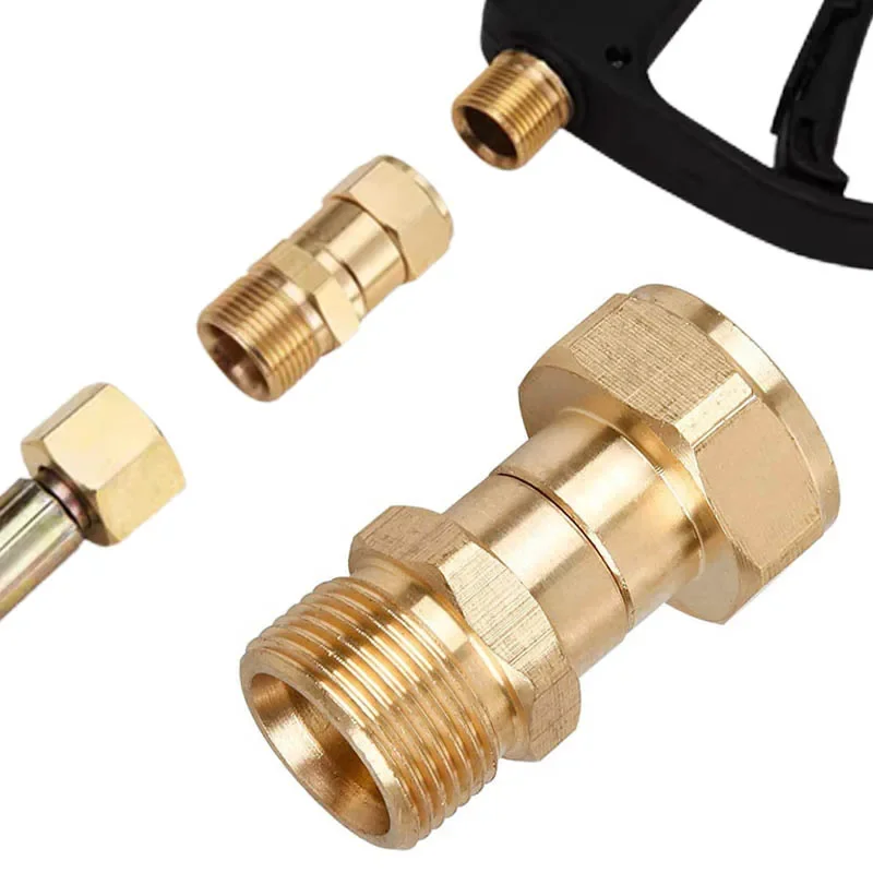1Pc High Pressure Hose Swivel Joint M22 14mm External Thread Anti Winding Joints Water Gun Hoses Coupling Sprayer Connector