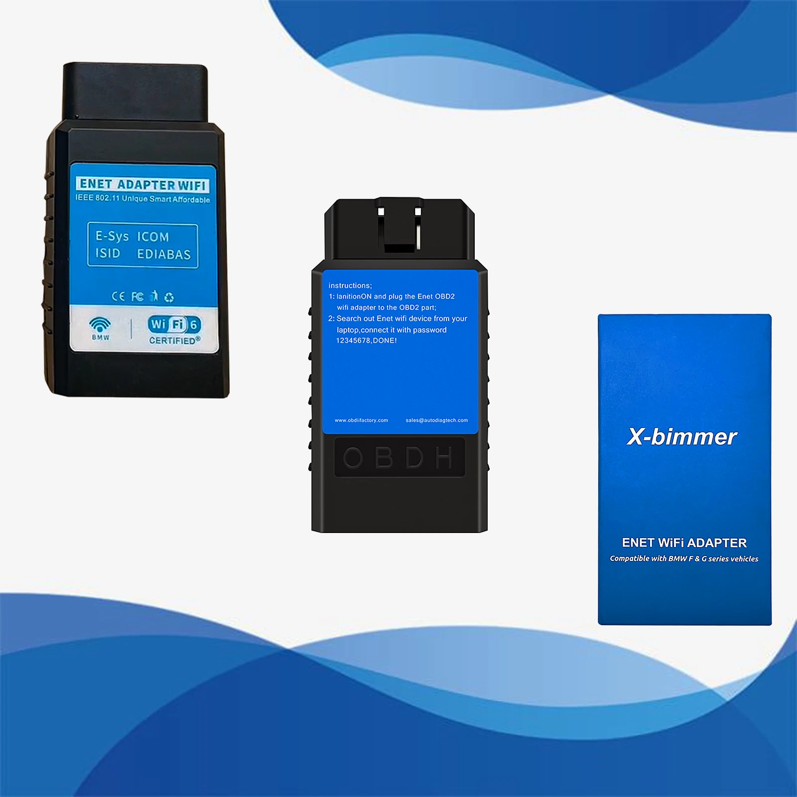 Enet Wifi Adapter for BMW F/G/I Series Obd2 Bluetooth Wifi Compatible with BimmerCode/link,Bootmod3,xDelete,MHD, XHP for Bmw