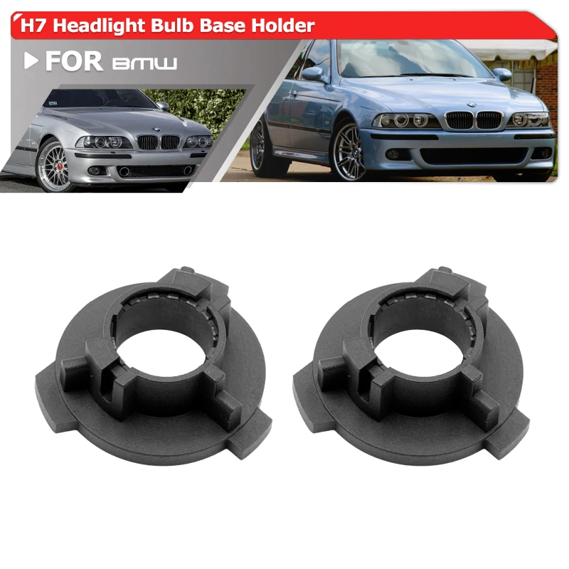 Custom H7 LED Headlight Bulb Retainers Adapter Holder Base For BMW E39 M5 5Series LCI 2001-2003 High Beam H7 Headlamp Sockets