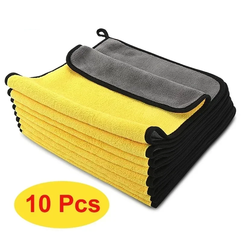 3/5/10 pcs Extra Soft Car Wash Microfiber Towel Car Cleaning Drying Cloth Car Care Cloth Detailing WashTowel Never Scrat