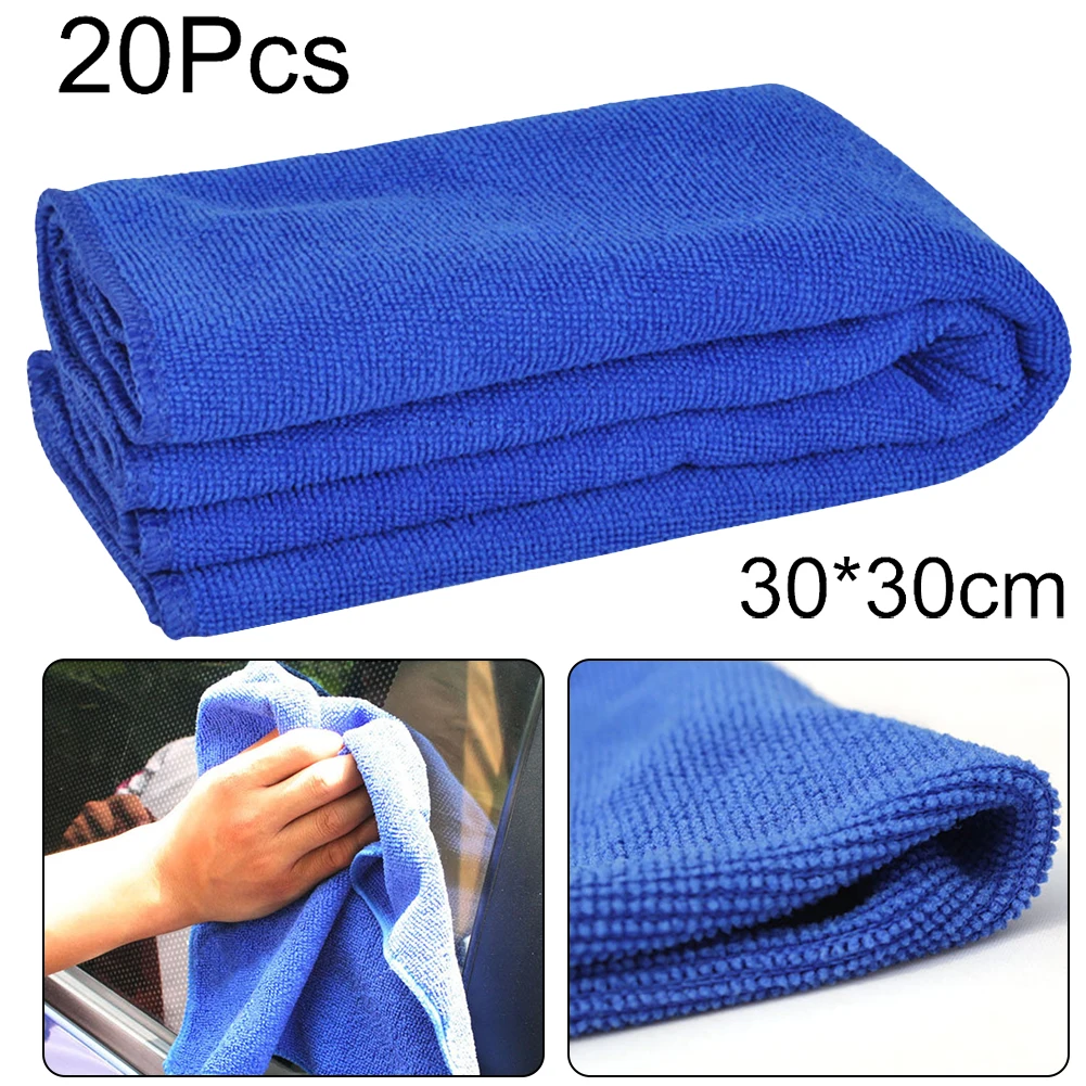 20Pcs Automotive Microfiber Towel Locked Edge Washable Cleaning Quick Drying Auto Car Detailing Soft Cloths Wash Towel Duster