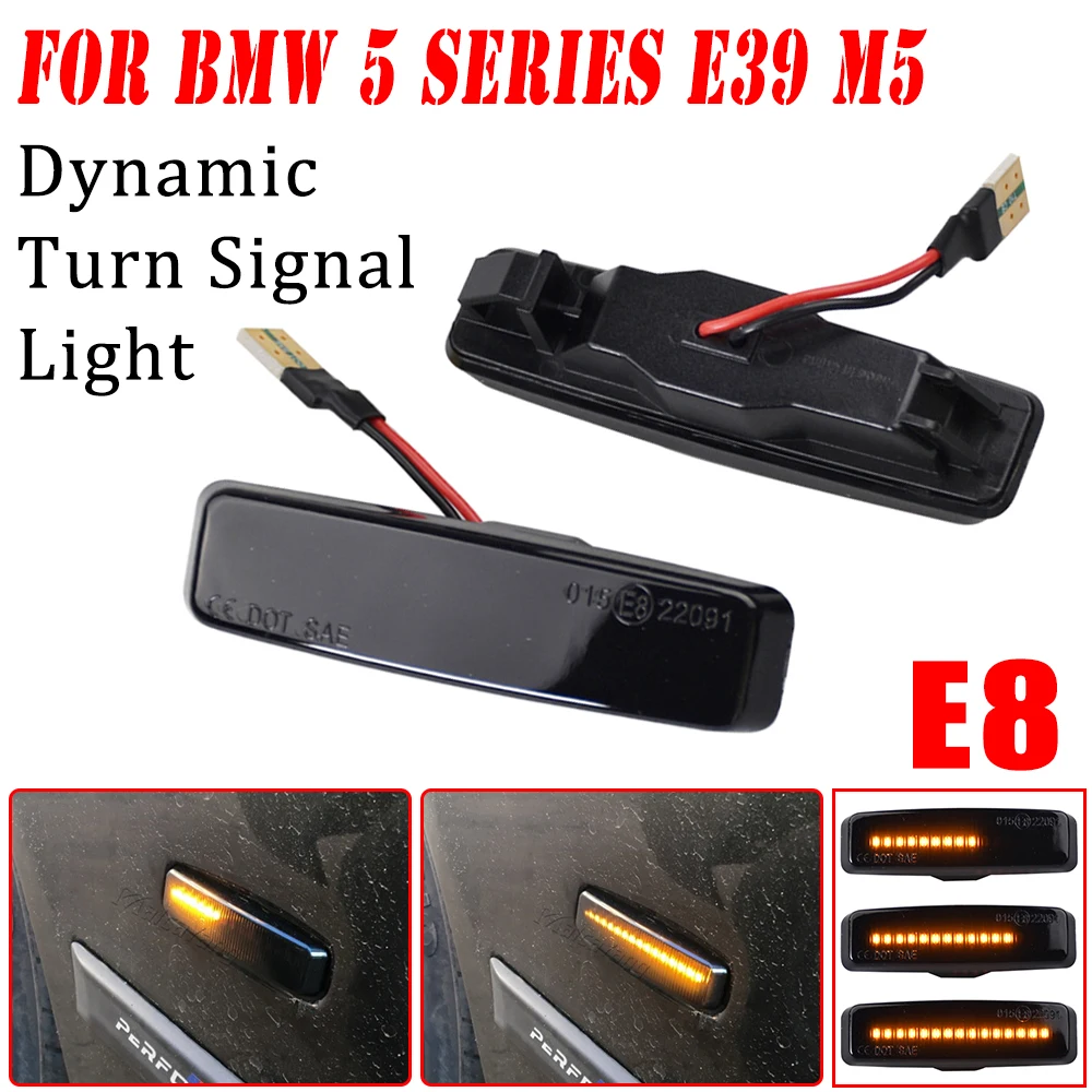 Led Dynamic Turn Signal Light Side Marker Fender Sequential Lamp Blinker Indicator Trim Cover For BMW 5 Series E39 1995-2003 M5