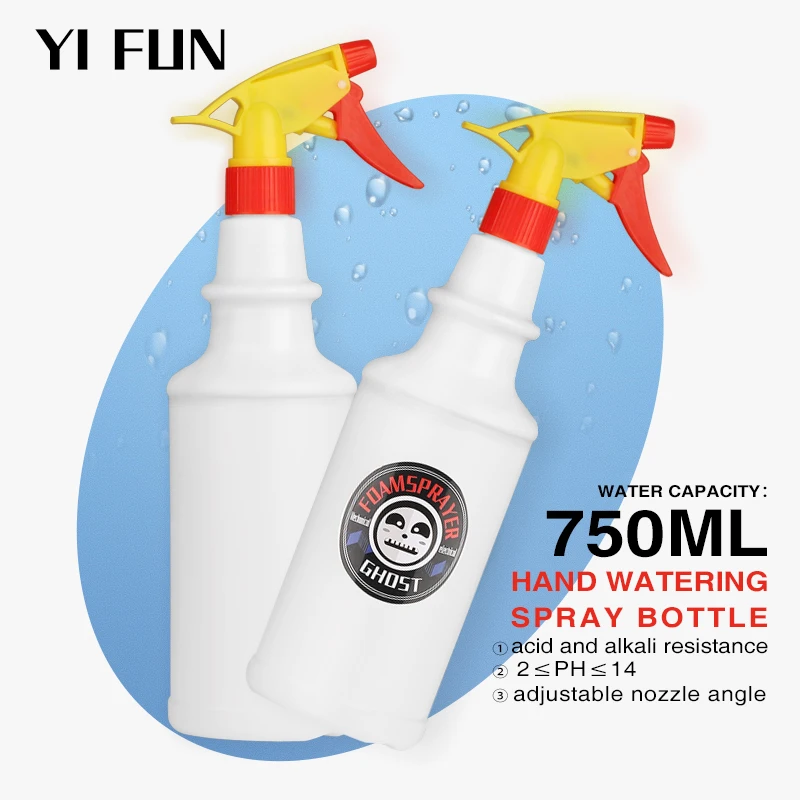750ML Spray Bottle For Car Wash Adjustable Nozzle Cleaner Garden Plant Misting For Car Cleaning Hand Watering Tool Car Accessory