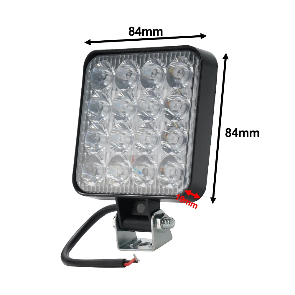 Spotlight Working Light 1200LM 12v 24v 48w 16LED ABS+LED Accessories Truck Off Road Tractor Easy To Fit Replacement