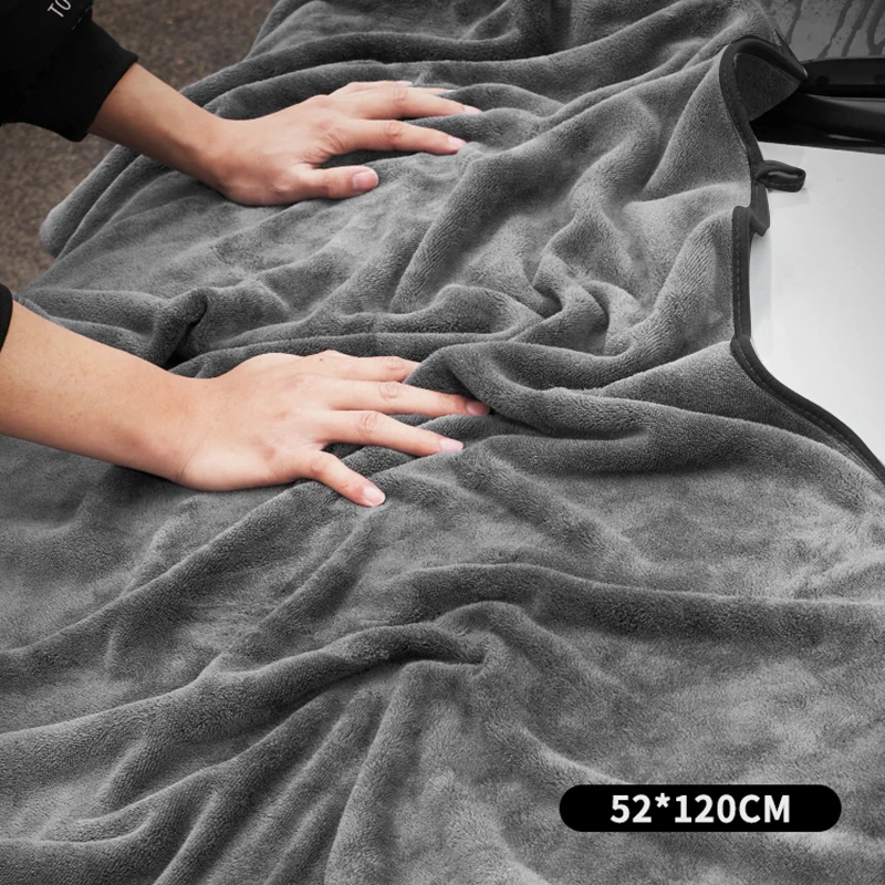 Microfiber Cleaning Towel Thicken Soft Drying Cloth Car Body Washing Towels Double Layer Clean Rags 120x52cm 100x40cm 75x35cm