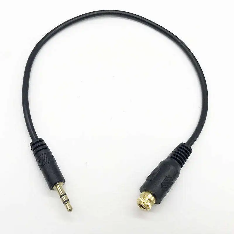 Gold Plated 3 Poles 3.5mm Plug Male To RCA Female Plug With Lock Nut 0.3m Extension Stereo Adapter Audio Cable