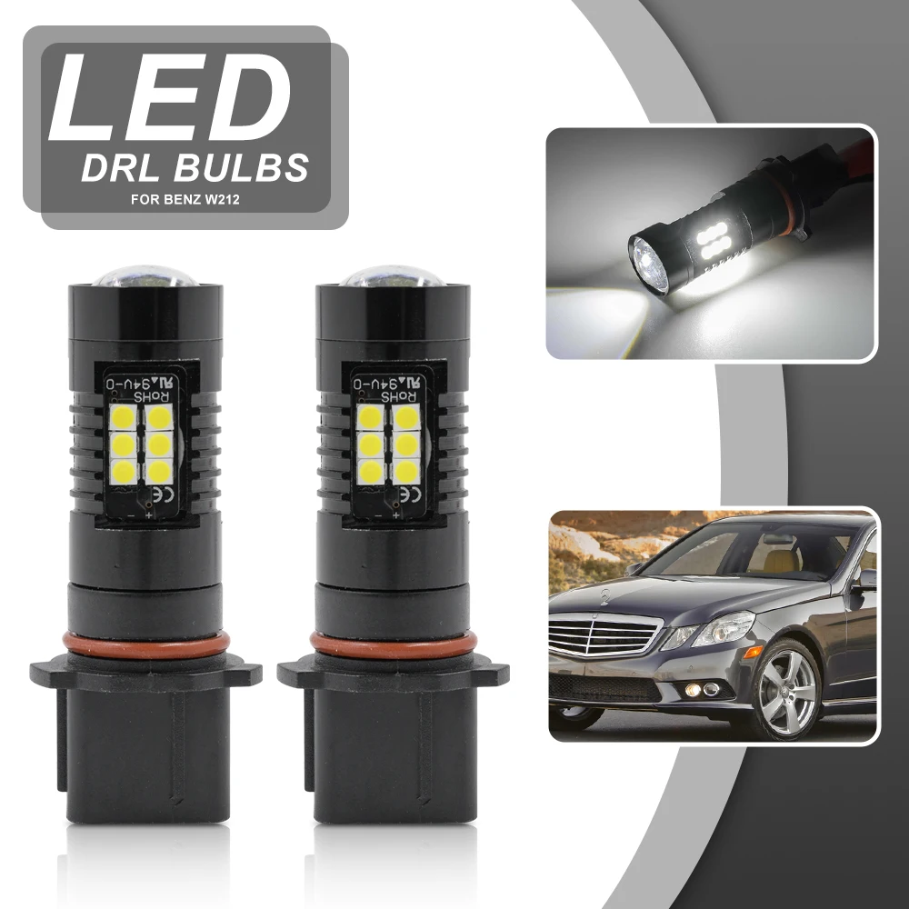 For Benz W212 C207 A207 E350 E550 2010 2011 2PCs Led P13W SH23W Projector LED DRL Daytime Running Light Bulbs Car-Styling