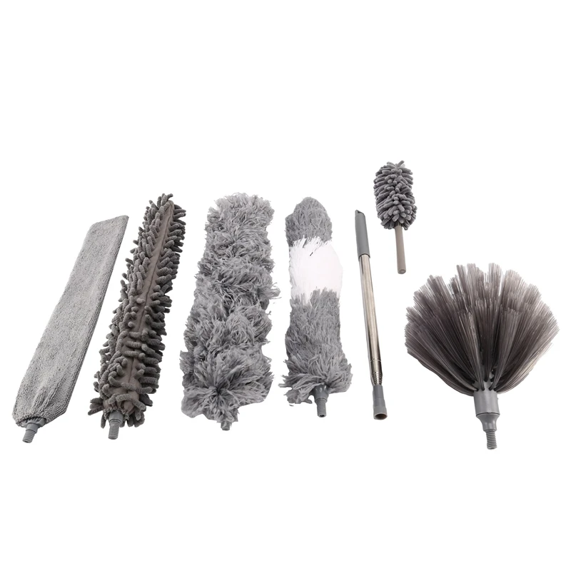 Microfiber Duster Kit For Cleaning, Reusable Bendable Washable Duster For Cobwebs,Ceiling Fan,Blinds,Furniture,Cars