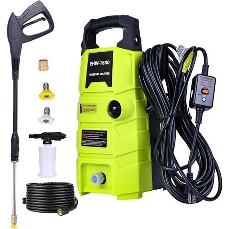 Electric Pressure Washer 1800PSI 1.6GPM Garden Power Washer 20FT Hose 35FT Power Cord Two Nozzles Electric Car Washing Machine