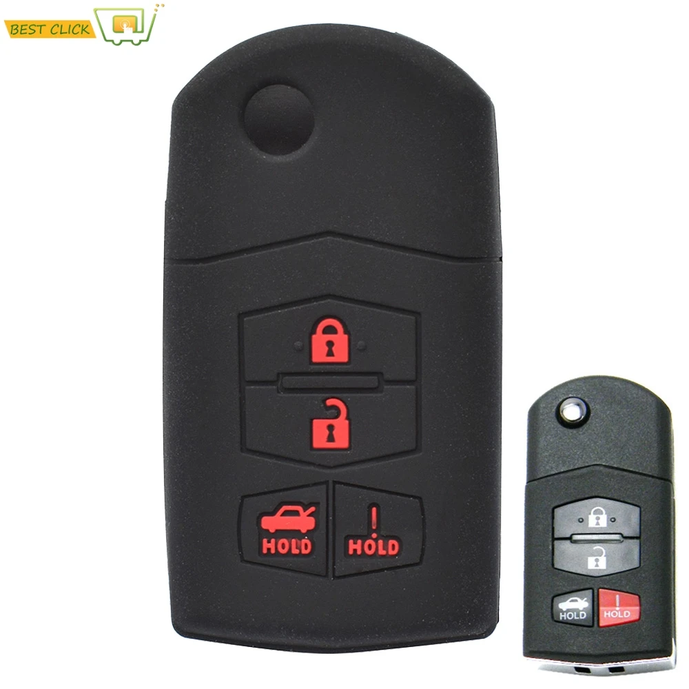 4 Buttons Silicone Car Key Case For Mazda 3 6 RX-8 MX5 MX-5 Miata MPV SPEED3 2010 2011 2012 2013 Cover Remote Fob Shell Sleeve