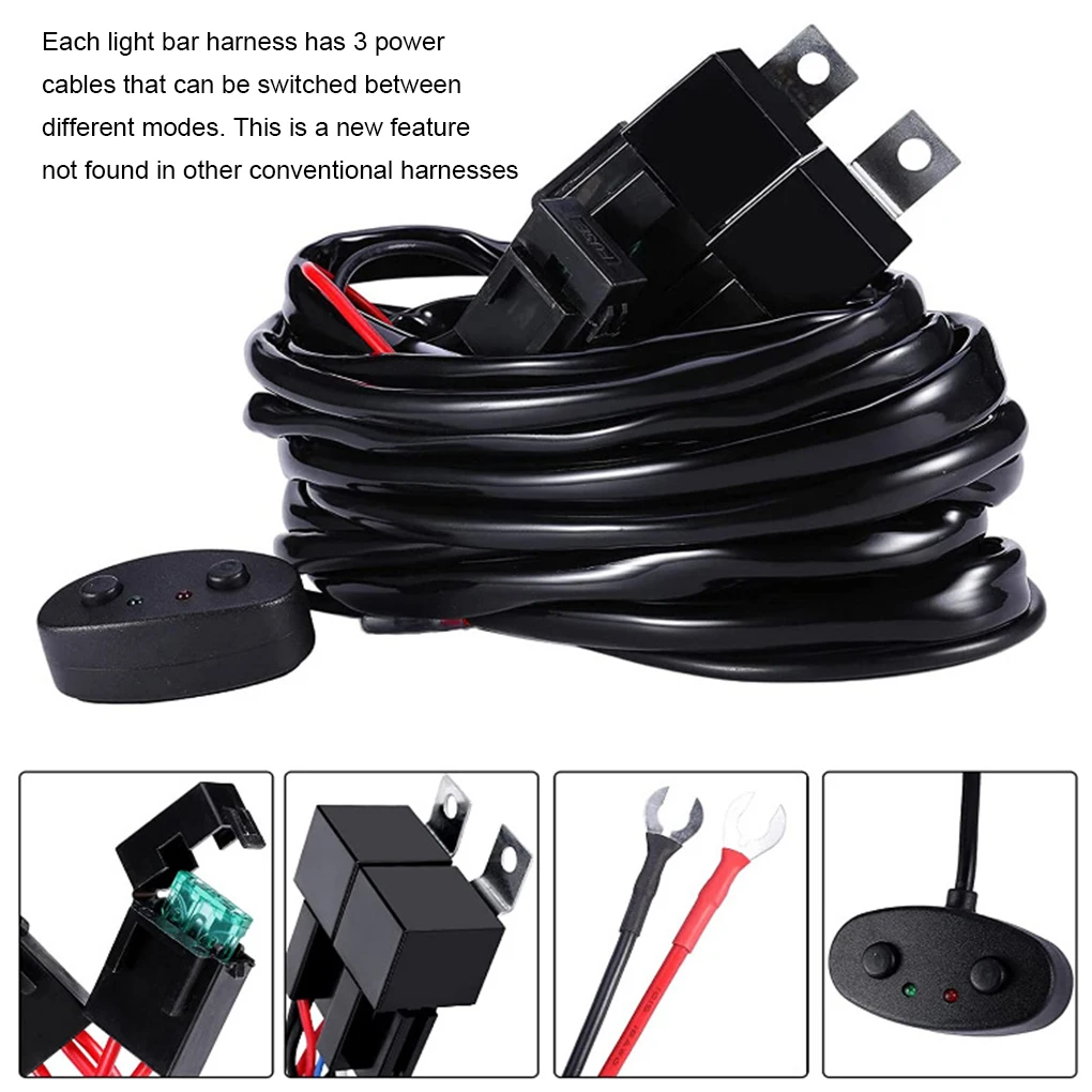 Car Truck Light Harness Kit Trailer 12V 40A Relay Switch Accessories
