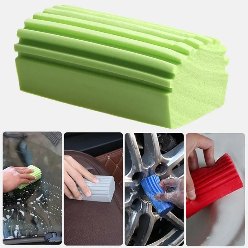 Car Wash Sponges Versatile Long-Lasting Uses Remove Stubborn Dirt Particles Auto Cleaning Waxing Tool For Car Detailing Kitchen