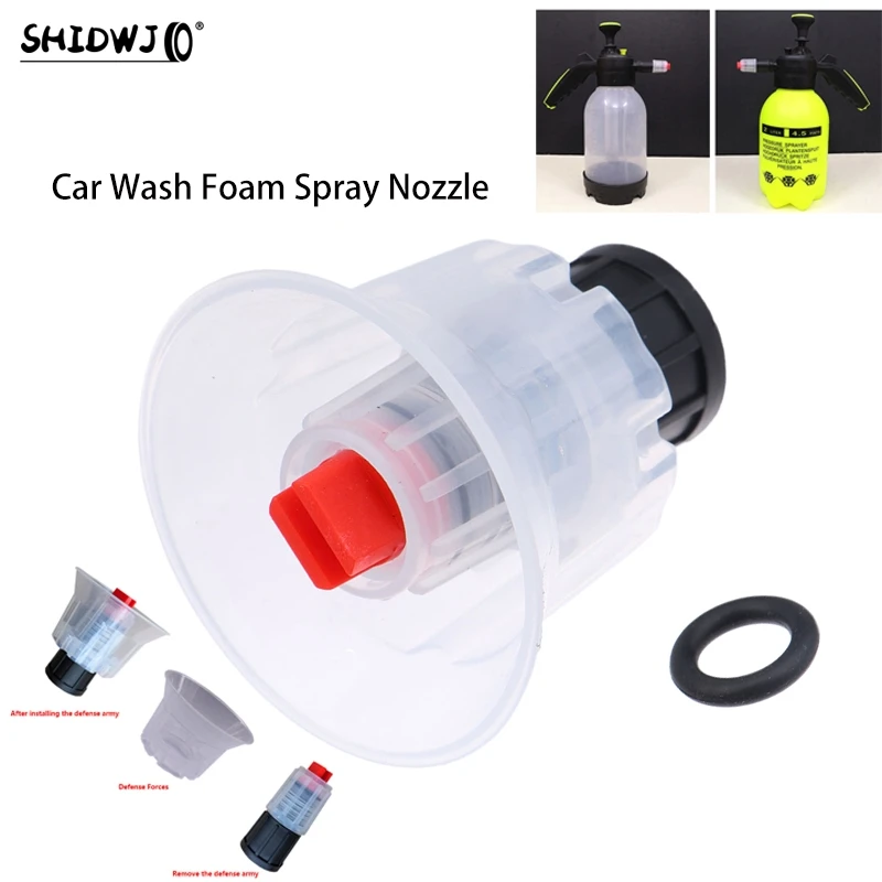 1pcs Car Wash Foam Spray Nozzle Windscreen Fan Foam Nozzle Internal Thread Car Wash Water Gun Nozzle Accessories