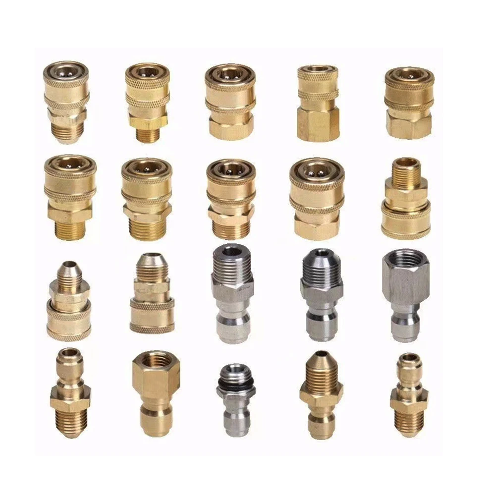 High Pressure Car Washing Gun Nozzle Union Quick Plug 1/4 Foam Pot Adapter Washer Water Pipe Quick Connect M14/M18/M22/G1/4 G1/2
