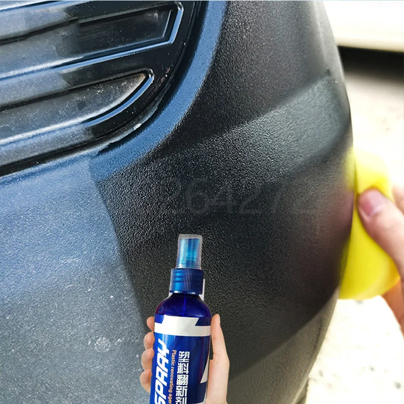Car Plastic Renovator Trim Hydrophobic Liquid Auto Leather Plastic Restorer Polish Long-Lasting Protects Exterior Wax for Auto
