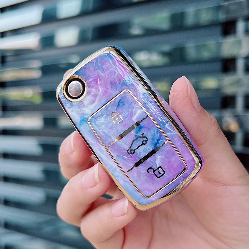 TPU Jade Pattern Car Key Cover Case Protection For Volkswagen VW Polo Golf 5 6 4 Mk4 Passat B6 B7 Beetle Skoda Octavia Jetta