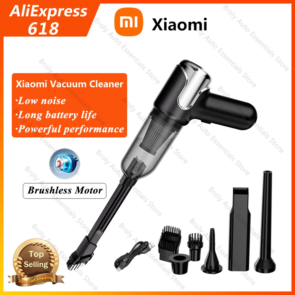 Xiaomi Car Vacuum Cleaner High-power Blowing And Suction Silent Vacuum Cleaner Can Clean Hair Dust And Debris Car And Home