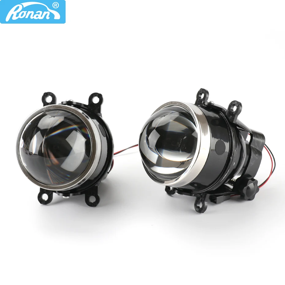 RONAN 3.0inch G2 Type Adjustment Bracket HD Glass Blue Film Bi Xenon Fog Light Projector Lens D2S D2H H11 Lamps Retrofit Styling