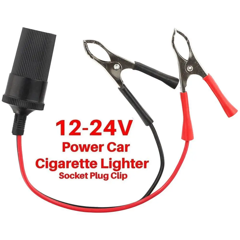 Car High Power Pure Copper Battery With Clip To Cigarette Lighter Female Socket Volt 12/24V 220W Car Socket Plug Car Accessories