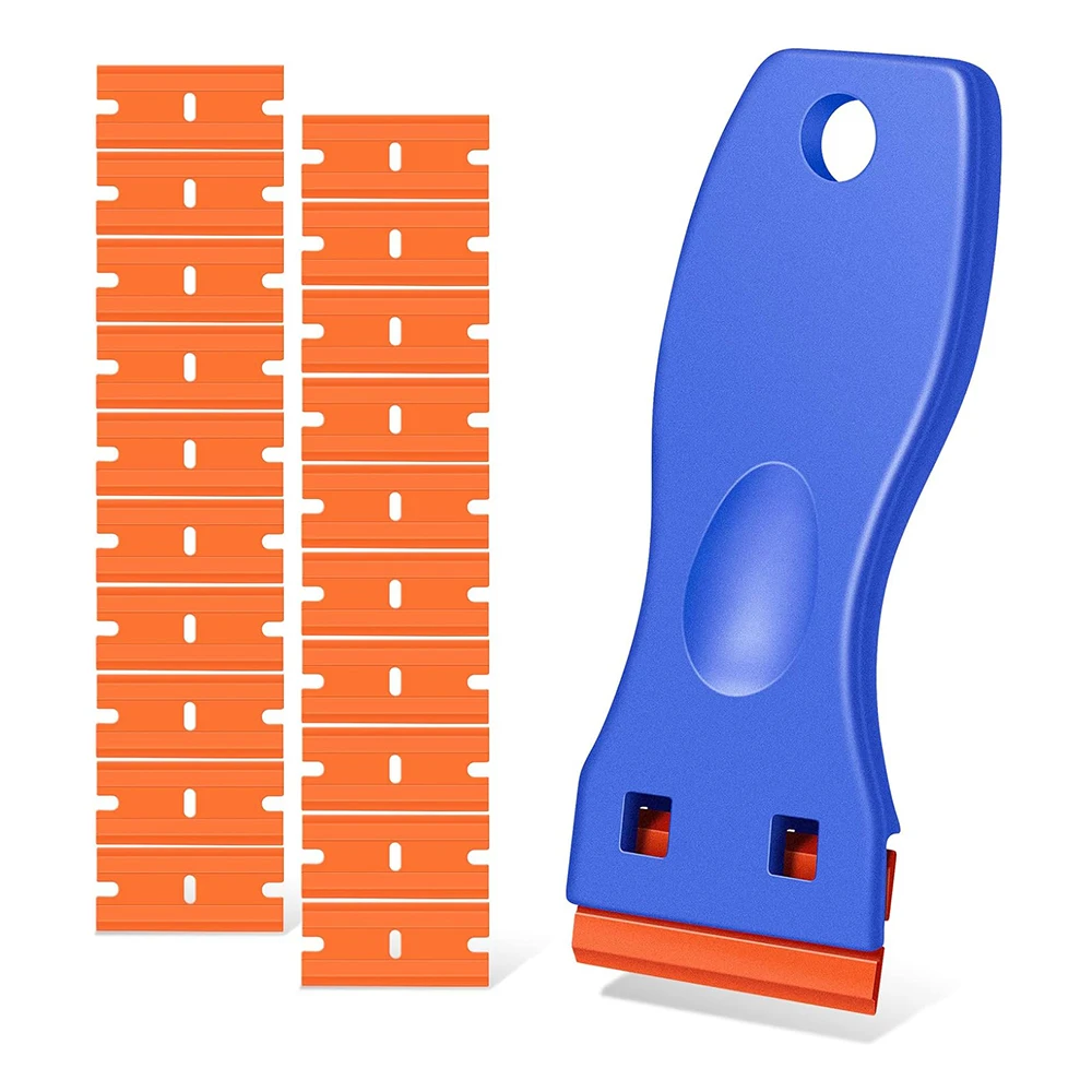 Plastic Razor Blade Scraper Tool Razor Scraper With Plastic Blades Cleaning Scraper Remover For Floor Stove Car Window Glass